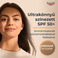 Eucerin Sun Hydro-Protect Ultrakönnyű színezett napozó fluid arcra SPF 50+ Medium