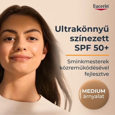 Eucerin Sun Hydro-Protect Ultrakönnyű színezett napozó fluid arcra SPF 50+ Medium