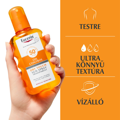 Eucerin Sun Oil Control Dry Touch színtelen napozó spray SPF50+