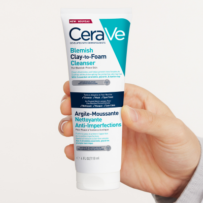 CeraVe pattanások elleni arctisztító krém agyaggal (Blemish Clay-to-Foam Cleanser)