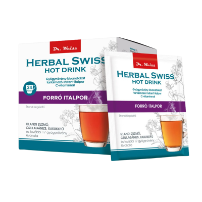 Herbal Swiss Hot Drink Gyógynövény-kivonatokat tartalmazó instant italpor, 24X kiszerelés