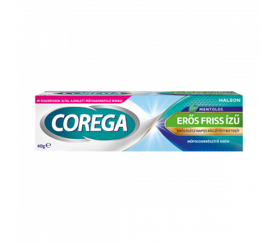 Corega Erős Friss Ízű mentolos műfogsorrögzítő krém