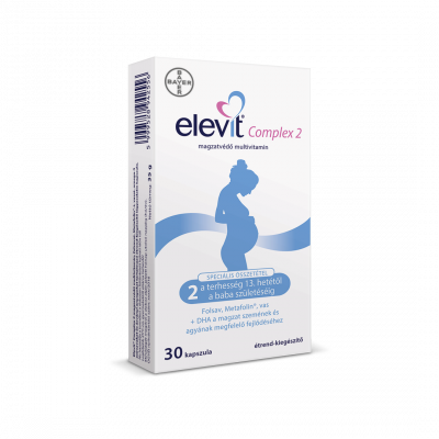 Elevit Complex 2 terhességi multivitamin metafolin, folsav- és DHA tartalommal, 30X kiszerelés
