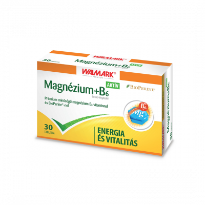 Walmark Magnézium +B6-vitamin aktív tabletta, 30X kiszerelés