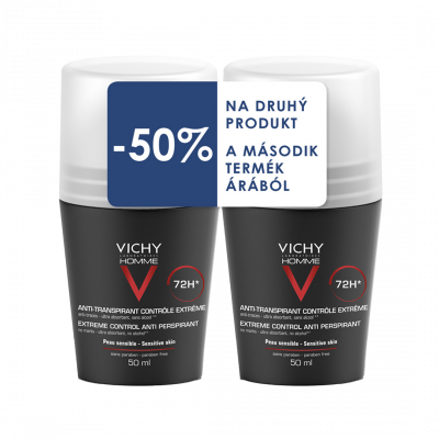 Vichy Homme DUOPACK izzadságszabályozó golyós dezodor, 2X50ML kiszerelés